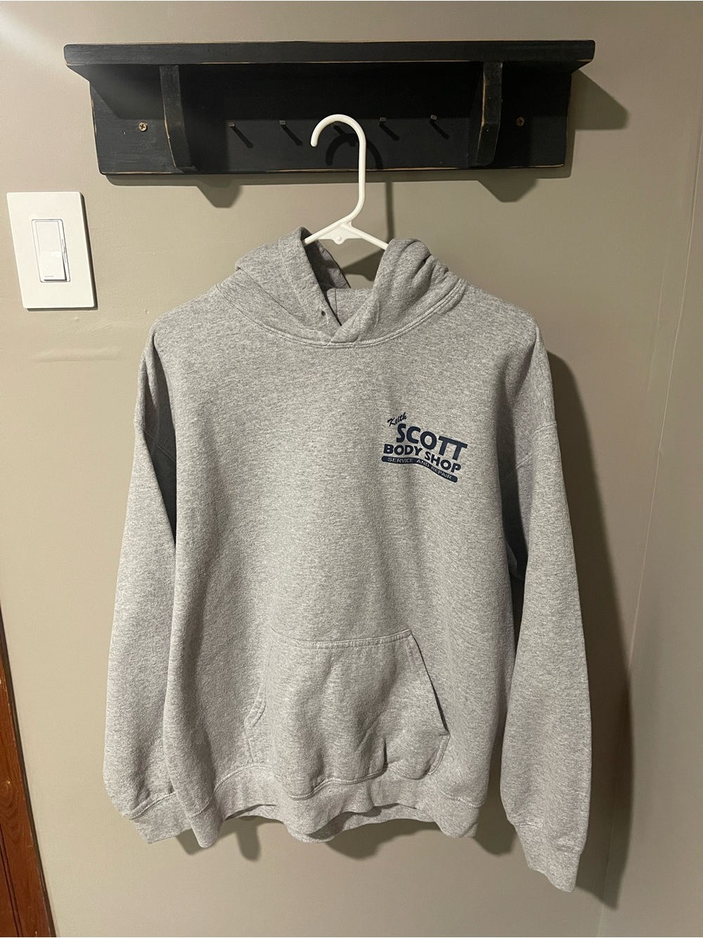Gildan Gray Crewneck Hoodie with Scott Body Shop Logo